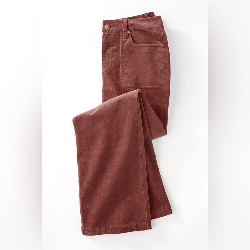 Women's Brown Corduroy Pants - Picture 2 of 9